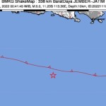 Pusat gempa magnitudo 5 di Jember, Jawa Timur, Kamis (10/11/2022) pukul 00.42 WIB, (ANTARA/HO-BMKG).-1668073095