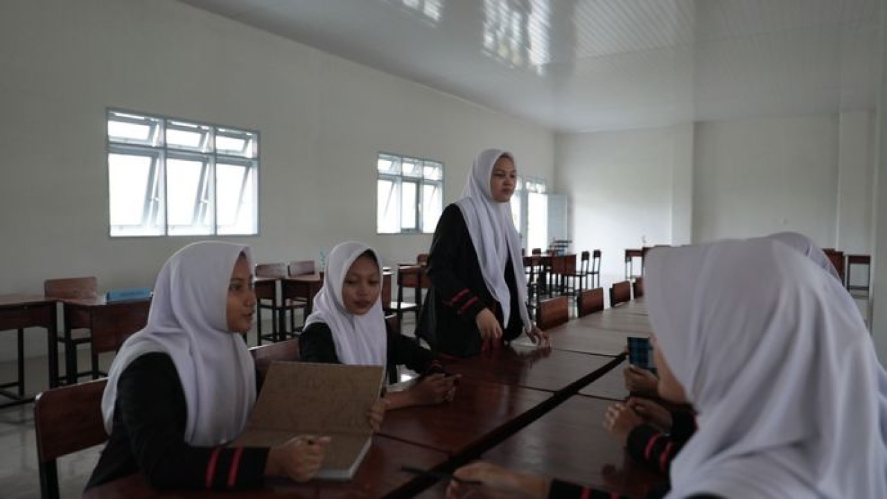 Siswa SMK Negeri 7 Medan senang sekolah direvitalisasi Pemerintah/ist