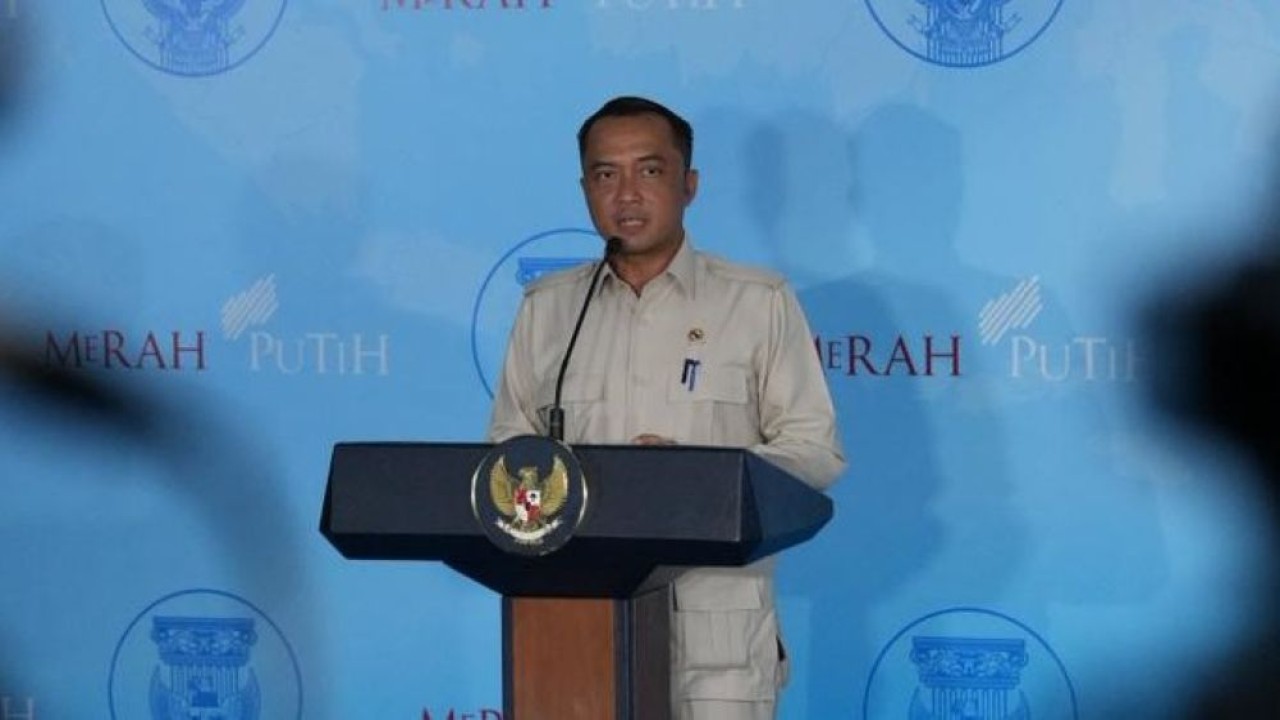 Menteri Sekretaris Negara (Mensesneg) Prasetyo Hadi, dalam konferensi pers di Hambalang, Bogor, Jawa Barat, Selasa (6/1/2026). (Foto: Istimewa)