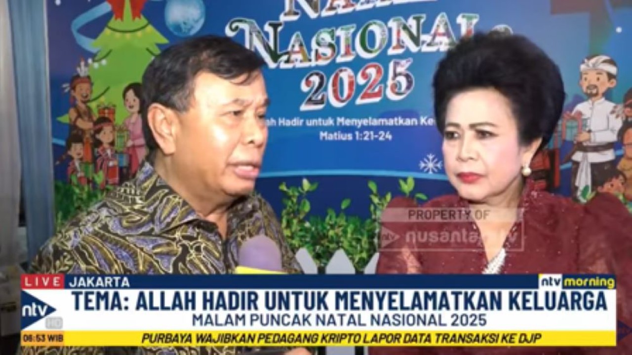 Presiden Komisaris NT Corp Nurdin Tampubolon beserta istri Lince Berliana Tobing menghadiri Pesta Nasional 2025