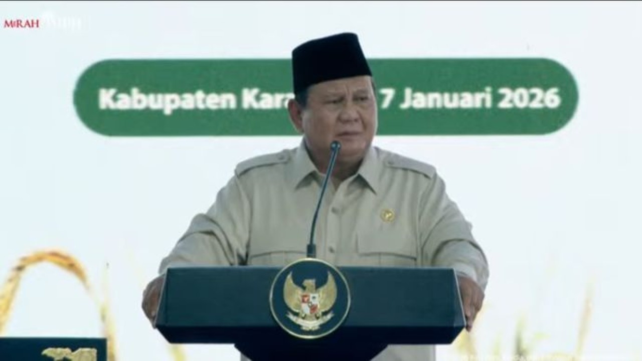 Presiden Prabowo Subianto menghadiri kegiatan panen raya di Karawang, Jawa Barat (Istimewa)