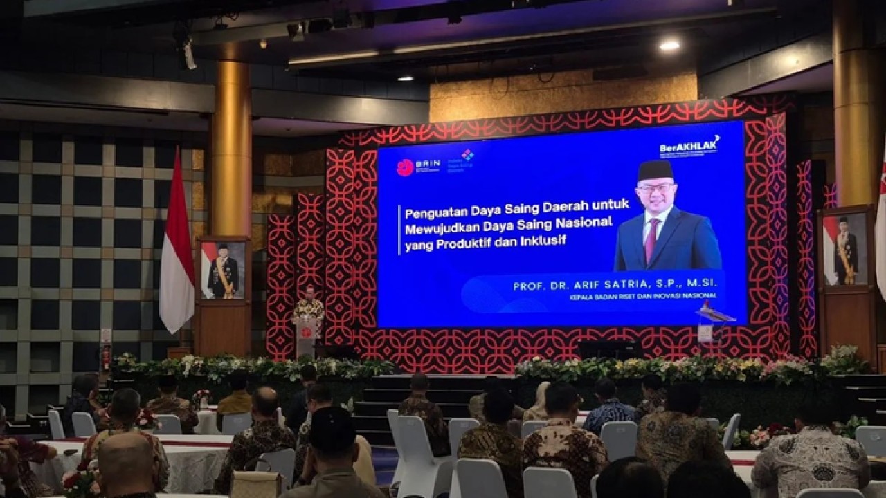 Kepala Badan Riset dan Inovasi Nasional (BRIN) Arif Satria dalam peluncuran Indeks Daya Saing Daerah (IDSD) 2025 di Jakarta, Selasa 24 Februari 2026. ANTARA/Sean Filo Muhamad (Antara)