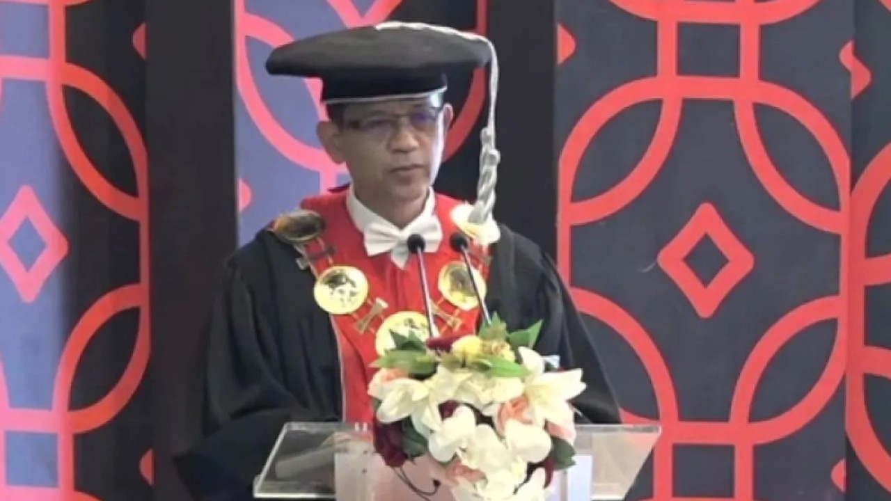 Tangkapan layar Wakil Kepala BRIN Amarulla Octavian dalam kegiatan pengukuhan profesor riset di Jakarta, Rabu (25/6/2025). ANTARA/Sean Filo Muhamad/Youtube BRIN (Antara)