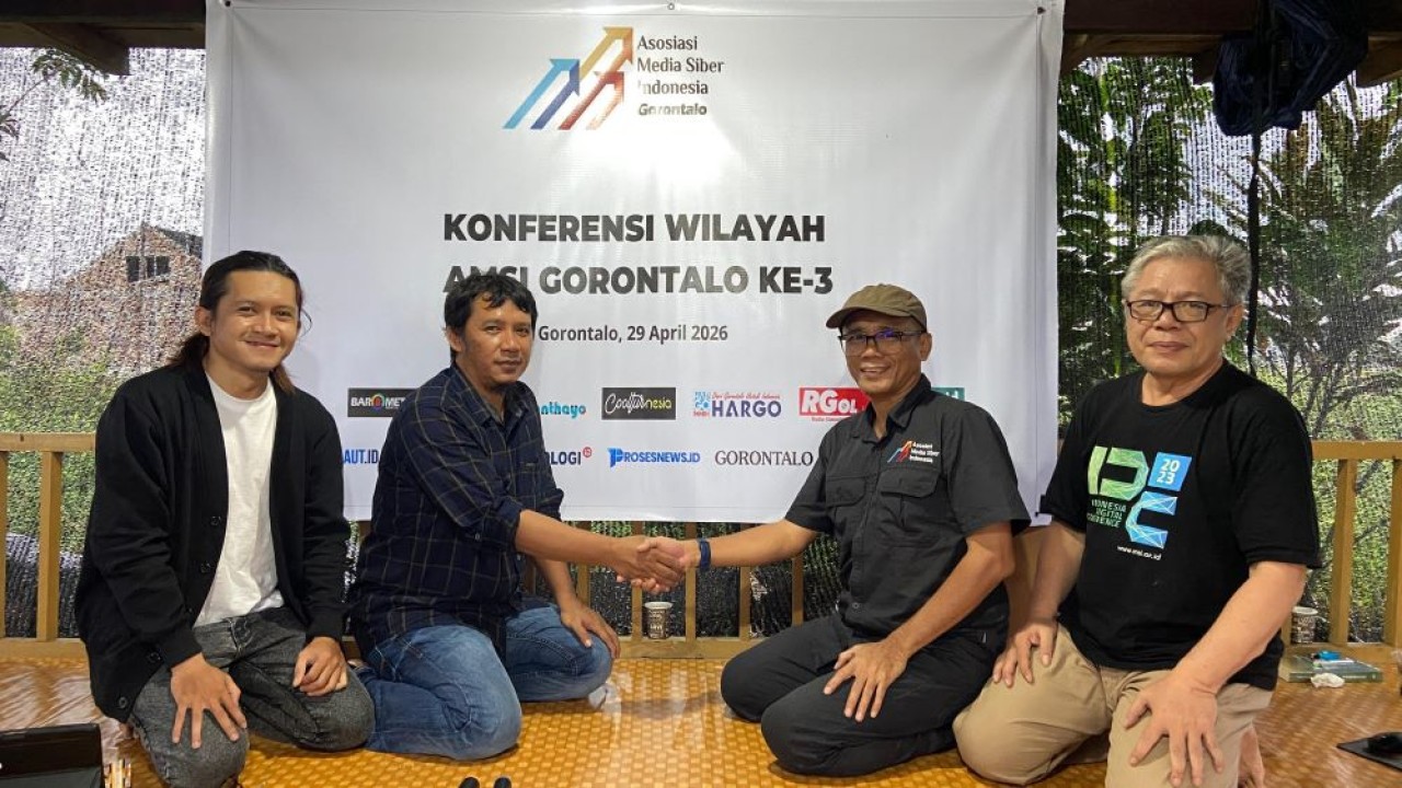 Konferensi Wilayah (Konferwil) III AMSI Gorontalo yang digelar di "Wombohe Jurnalis" sekretariat AMSI Gorontalo, Rabu (29/4/2026).