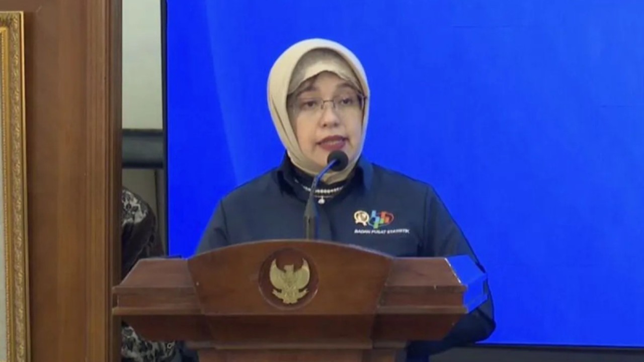 Tangkapan layar Kepala Badan Pusat Statistik (BPS) Amalia Adininggar Widyasanti dalam agenda Peluncuran Program Kerja Sama Pemerintah Indonesia dan UNICEF Periode 2026-2030 di Gedung Bappenas, Jakarta, Senin (20/4/2026). ANTARA/ (Muhammad Baqir Idrus Alatas) (Antara)