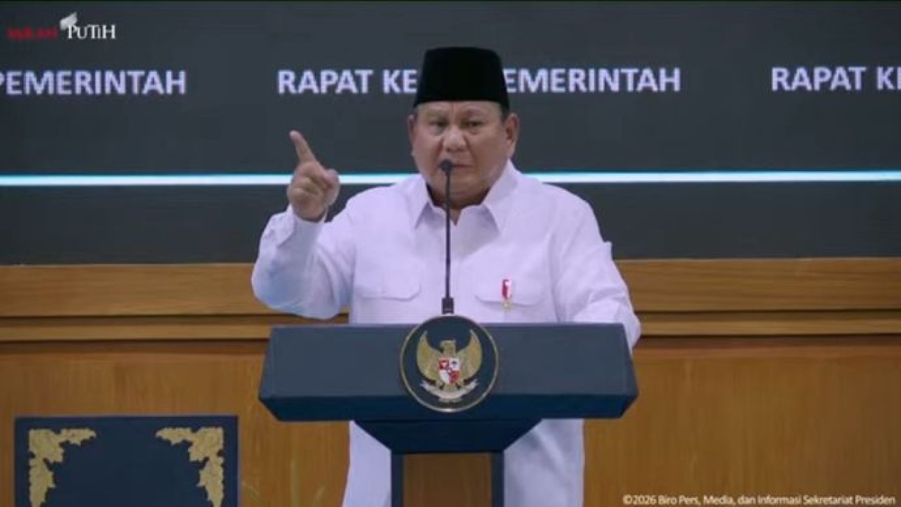 Prabowo Subianto dalam taklimat kepada jajaran Kabinet Merah Putih di Istana Kepresidenan (Istimewa)
