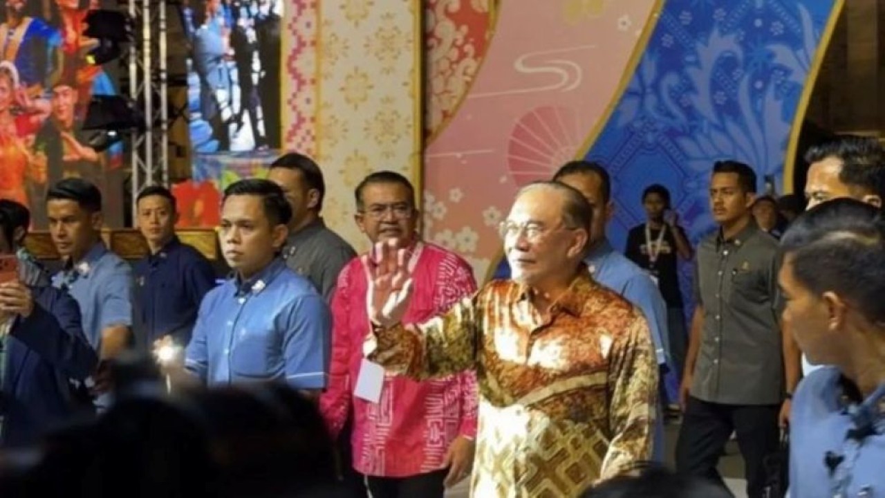 Perdana Menteri (PM) Malaysia Anwar Ibrahim saat menghadiri festival budaya Citrawarna 2026 di Dataran Merdeka, Kuala Lumpur, Malaysia, Sabtu, 25 Juli 2026. (Foto: Antara)