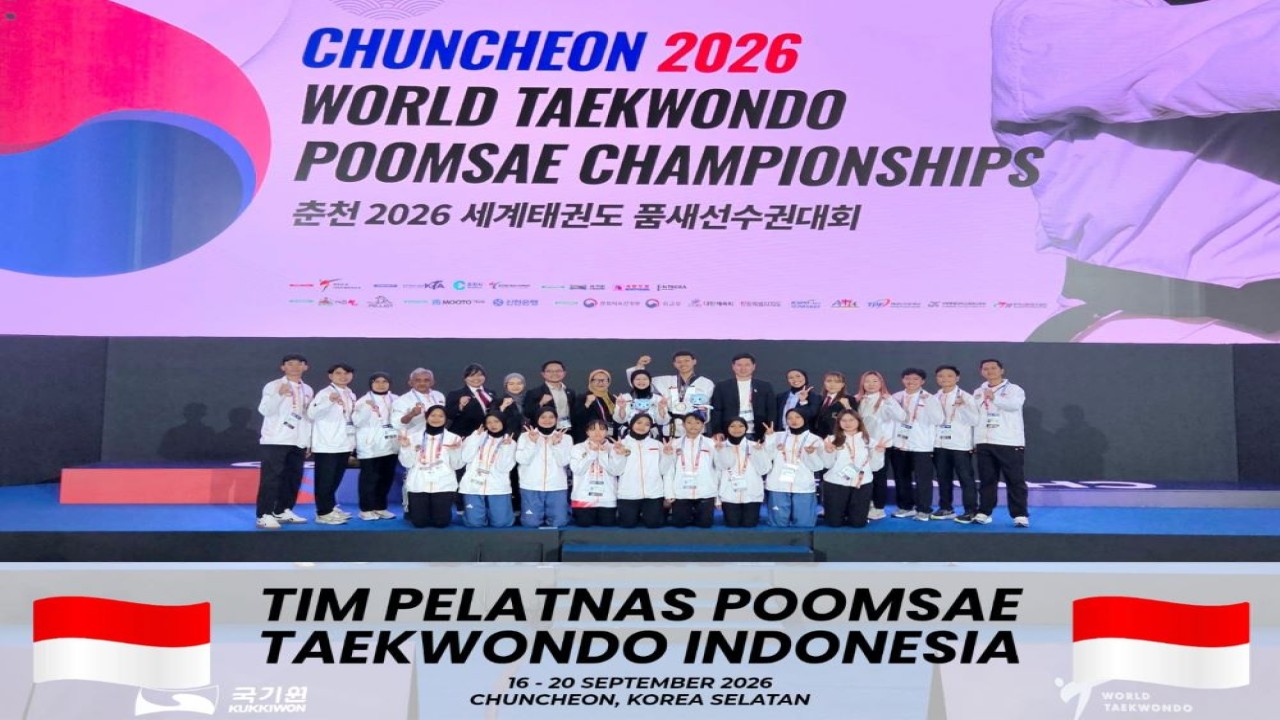 Tim Pelatnas Taekwondo Indonesia meraih 1 medali perak di “World Poomsae Championship 2026 (G8)” Korea Selatan. (Istimewa)