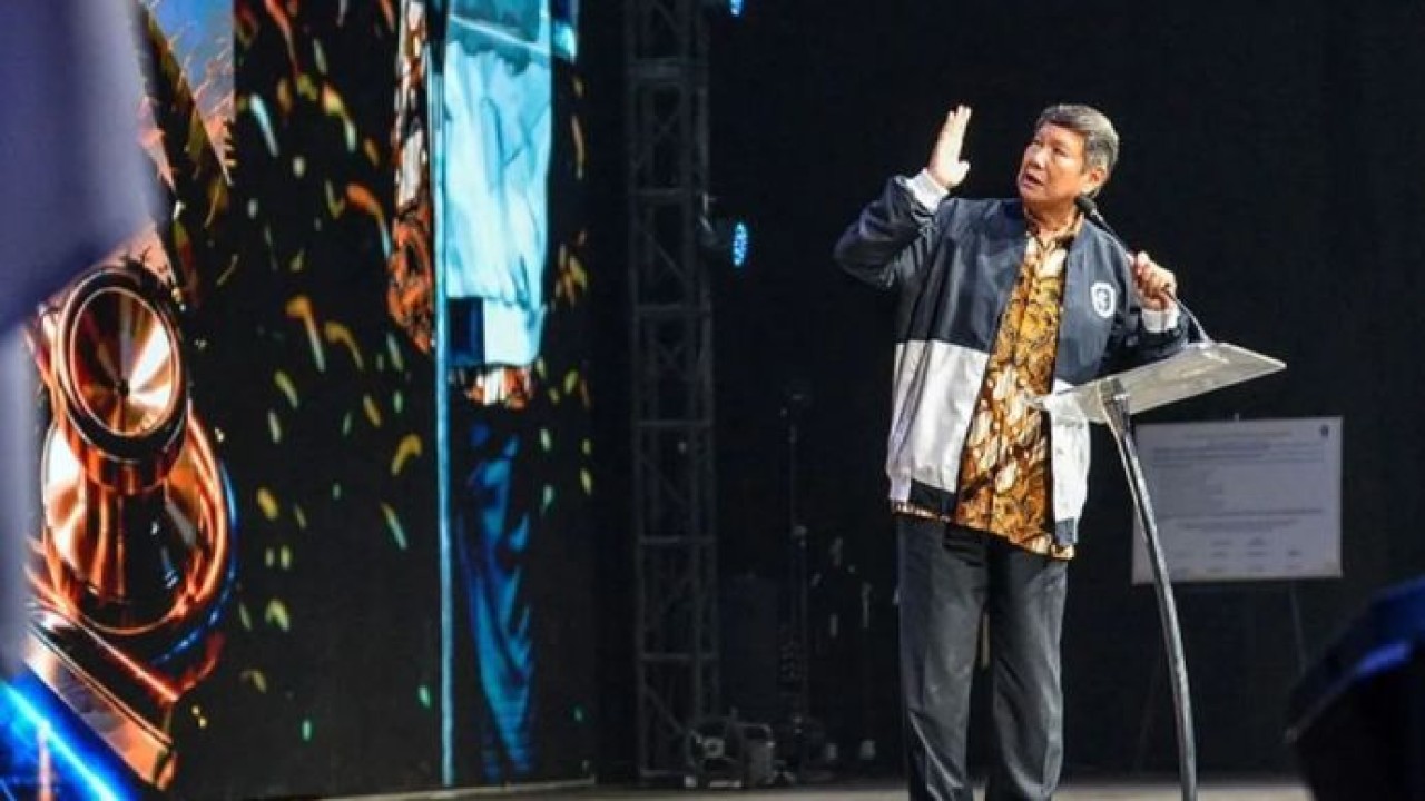 Arsip - Utusan Khusus Presiden Bidang Iklim dan Energi Hashim Djojohadikusumo memberikan pemaparan pada Seminar Nasional Kedaulatan Kesehatan di Gedebage, Bandung, Jawa Barat, Rabu (15/7/2026). (Antara)