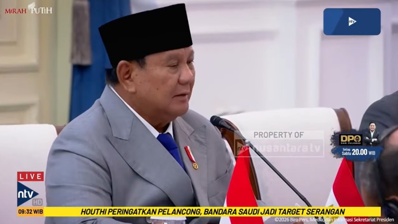 Presiden Prabowo Subianto saat membahas kerja sama dengan Presiden Mesir Abdel Fattah el-Sisi
