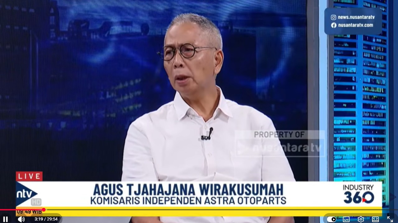Komisaris Independen Astra Autoparts Agus Tjahajana Wirakusumah menanggapi tentang perkembangan industri EV di Indonesia